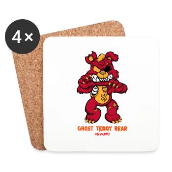 Ghost teddy bear design comics style - Untersetzer (4er-Set) - Weiß - Vorne