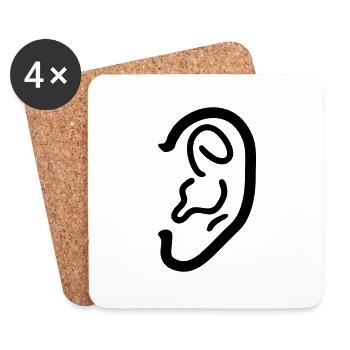Ear Line - Coasters (set of 4) - white - Front
