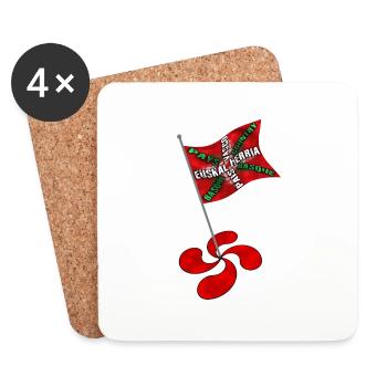 drapeau basque - Dessous de verre (lot de 4) - blanc - Devant