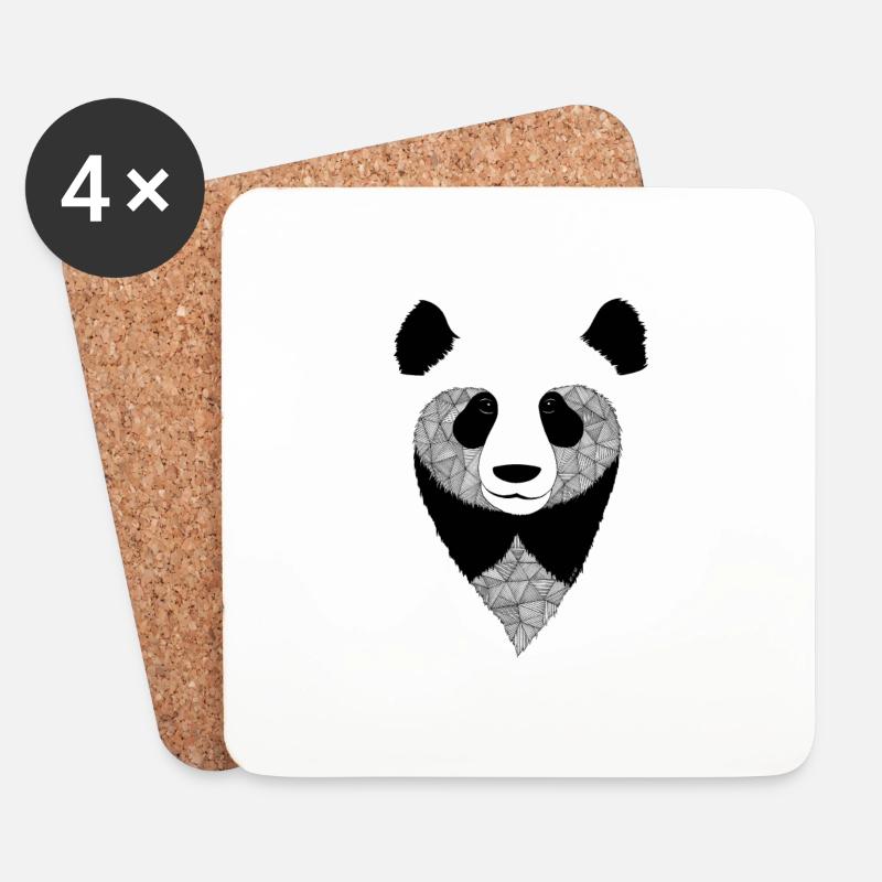 Panda Design - Untersetzer (4er-Set) - Weiß