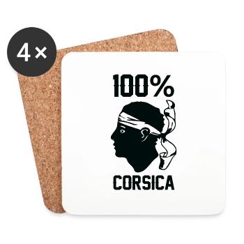 Corse 100% Corsica - Dessous de verre (lot de 4) - blanc - Devant