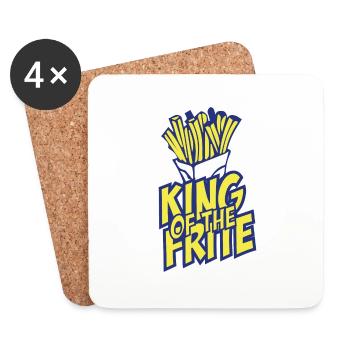 Nord Pas De Calais NPDC King of the frite - Dessous de verre (lot de 4) - blanc - Devant