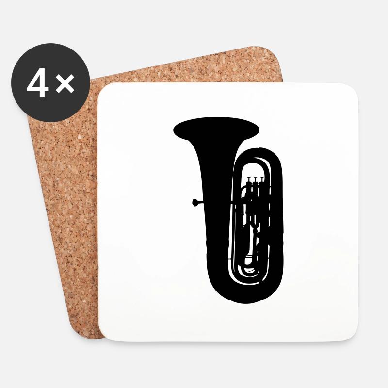Tuba - Untersetzer (4er-Set) - Weiß
