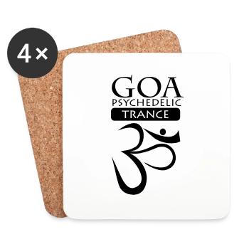 Goa Psychedelic Trance Logo - Untersetzer (4er-Set) - Weiß - Vorne