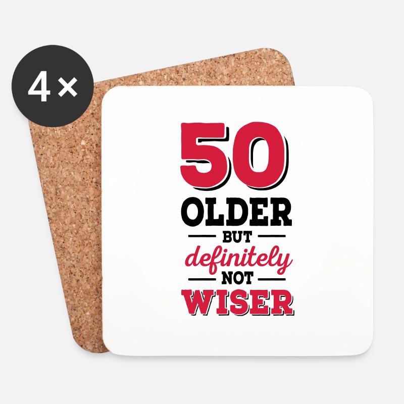 50 Geburtstag - Untersetzer (4er-Set) - Weiß