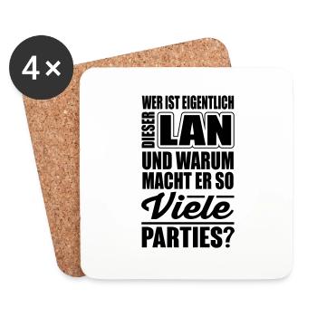 Wer ist dieser Lan und dessen Parties? - Untersetzer (4er-Set) - Weiß - Vorne