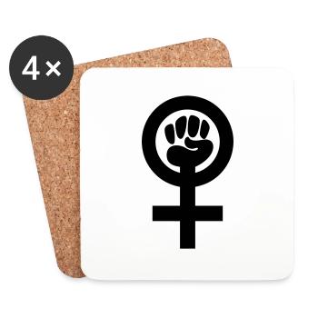 Feminism Symbol - Coasters (set of 4) - white - Front