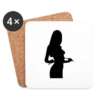 Domina Silhouette - Untersetzer (4er-Set) - Weiß - Vorne