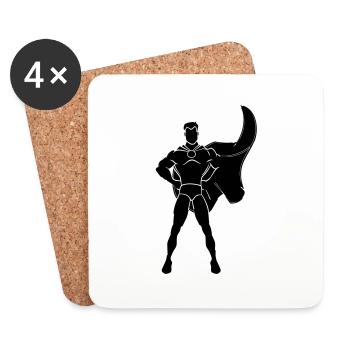 super hero - Dessous de verre (lot de 4) - blanc - Devant