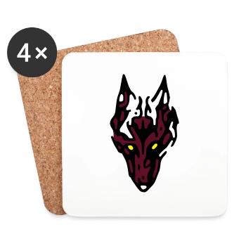 Wolf - Untersetzer (4er-Set) - Weiß - Vorne