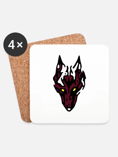 wolf - Coasters (set of 4) - white