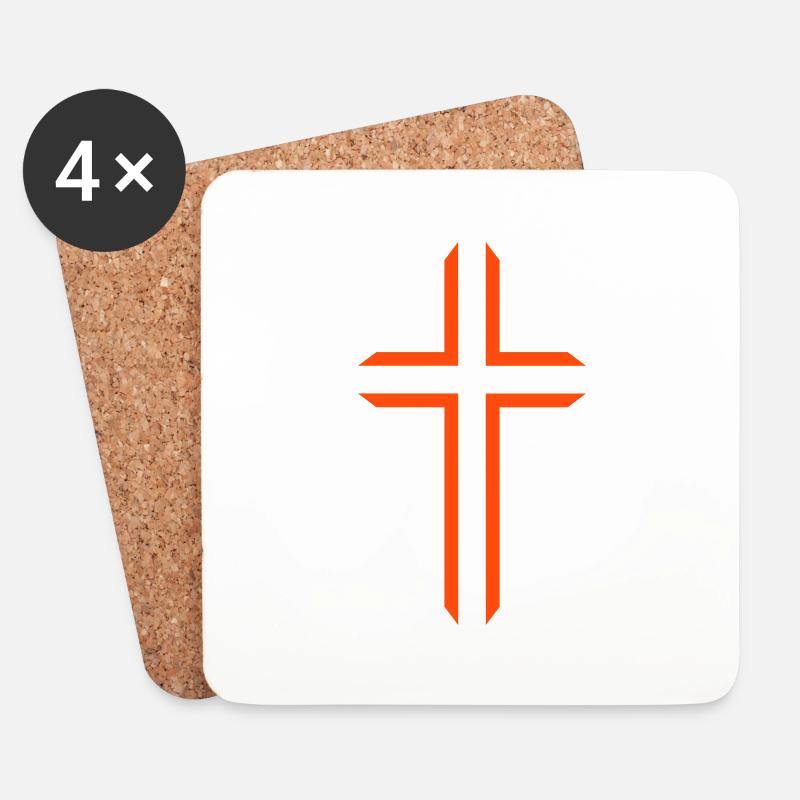 kreuz - Untersetzer (4er-Set) - Weiß