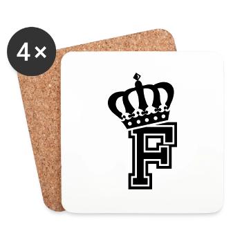 Letter F - Coasters (set of 4) - white - Front