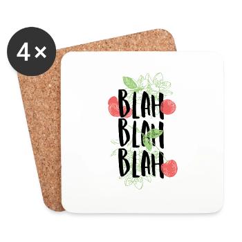 Bla, bla, bla - Untersetzer (4er-Set) - Weiß - Vorne
