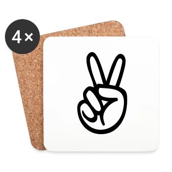 Victory (hand sign) - Coasters (set of 4) - white - Front