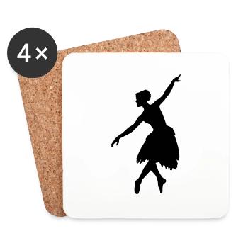 Vector Ballet dancer Silhouette - Coasters (set of 4) - white - Front