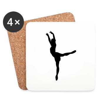 Danseuse de ballet vecteur Silhouette - Dessous de verre (lot de 4) - blanc - Devant