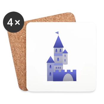 Burg Ritter Schloss Türme Festung Ritterburg Mauer - Untersetzer (4er-Set) - Weiß - Vorne