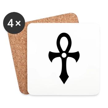 Ankh (ankh) 01.0 - Dessous de verre (lot de 4) - blanc - Devant