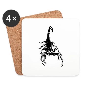 scorpion _1 - Dessous de verre (lot de 4) - blanc - Devant