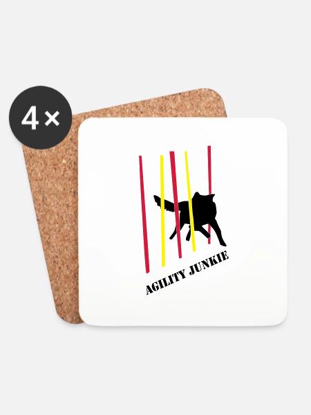 Agility Junkie_2_cb - Untersetzer (4er-Set) - Weiß