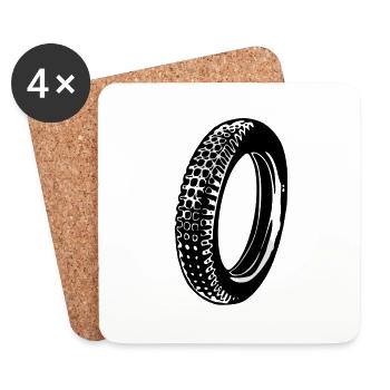 2farbig Tire - Dessous de verre (lot de 4) - blanc - Devant