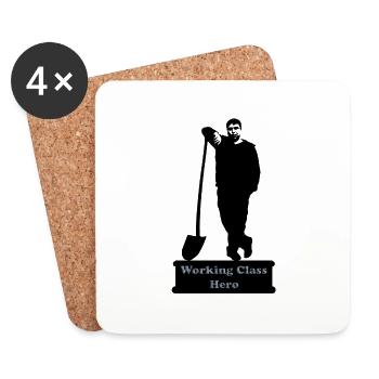 working_class_hero_3 - Coasters (set of 4) - white - Front