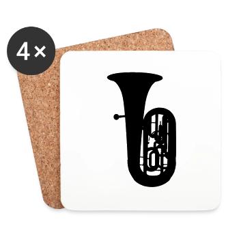 music tuba brass - Coasters (set of 4) - white - Front