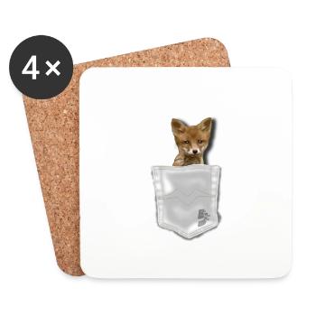 pocket fox by CustomStyle - Coasters (set of 4) - white - Front