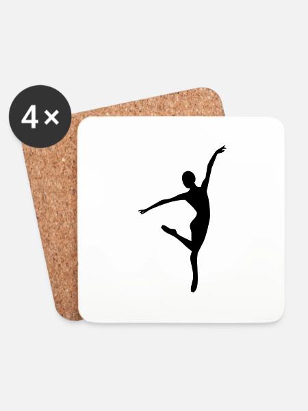 Ballett - Ballerina - Untersetzer (4er-Set) - Weiß