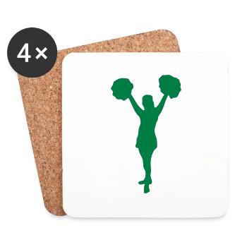 cheerleading danseuse pompom girl - Dessous de verre (lot de 4) - blanc - Devant