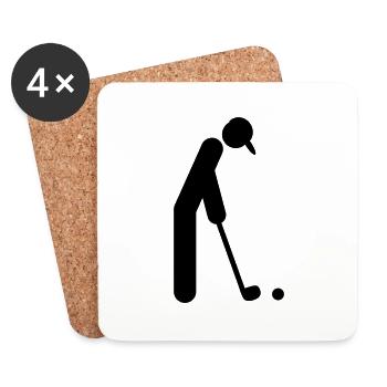 golfer_f1 - Coasters (set of 4) - white - Front