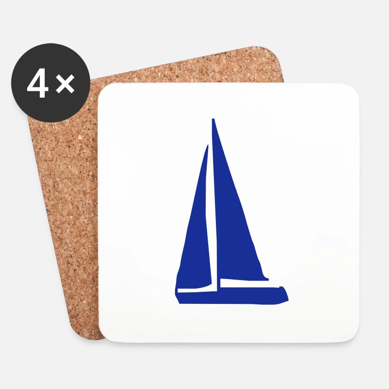 segelboot - Untersetzer (4er-Set) - Weiß