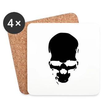death head skull Pirate2 - Coasters (set of 4) - white - Front