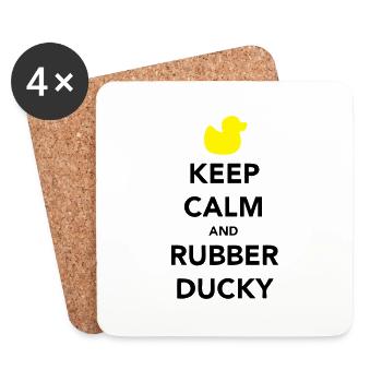 Keep Calm and Rubber Ducky - Untersetzer (4er-Set) - Weiß - Vorne