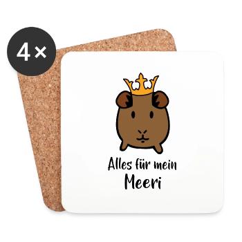 Meerschweinchen - Untersetzer (4er-Set) - Weiß - Vorne