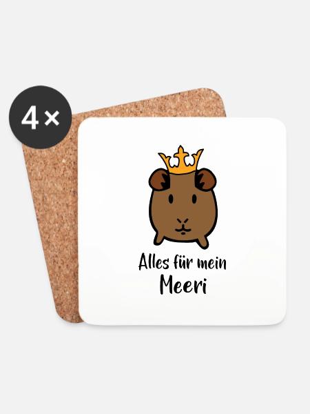 Meerschweinchen - Untersetzer (4er-Set) - Weiß