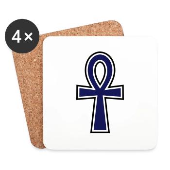 Ankh Cross__V002 - Dessous de verre (lot de 4) - blanc - Devant