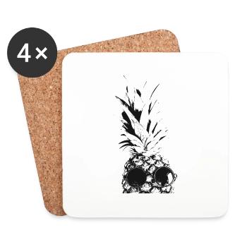 Ananas - Dessous de verre (lot de 4) - blanc - Devant
