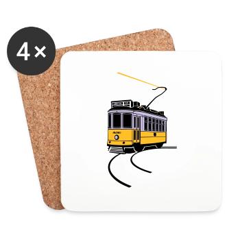 Electrico de Lisboa - Untersetzer (4er-Set) - Weiß - Vorne