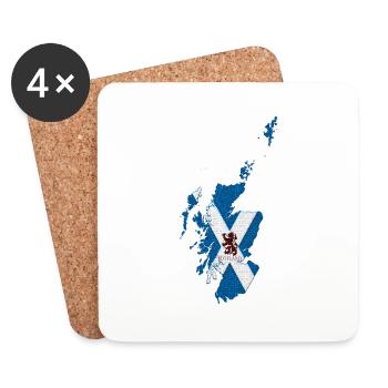 Scotland Map with Lion Rampant - Coasters (set of 4) - white - Front