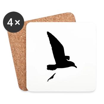 moeve_vogel_shit_f1 - Coasters (set of 4) - white - Front