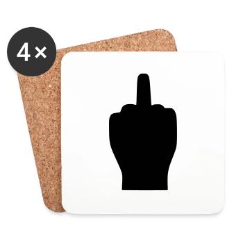 Finger-Gruß - Untersetzer (4er-Set) - Weiß - Vorne