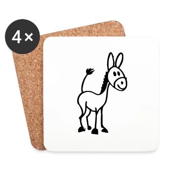 Little Donkey - Coasters (set of 4) - white - Front