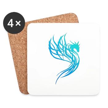 Blauer Wasser-Drache - Untersetzer (4er-Set) - Weiß - Vorne