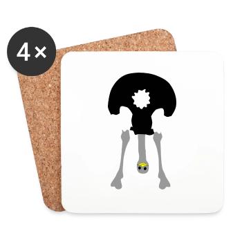 strauss_kopf_unten - Coasters (set of 4) - white - Front