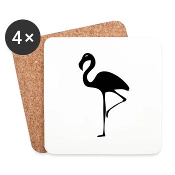Flamingo - Untersetzer (4er-Set) - Weiß - Vorne
