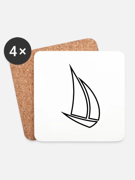 segelboot2 - Untersetzer (4er-Set) - Weiß