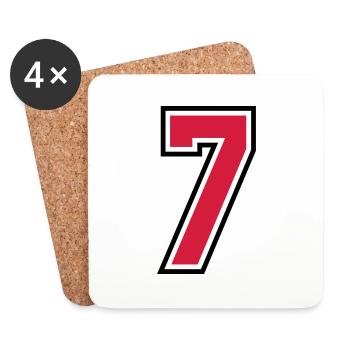 sports jersey number 7 seven - Coasters (set of 4) - white - Front
