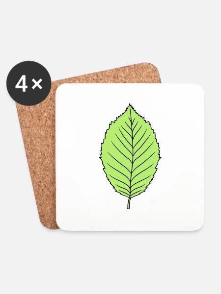 buche blatt baum pflanze form clipart design wald - Untersetzer (4er-Set) - Weiß